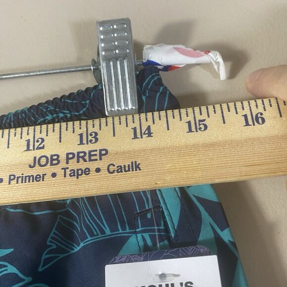 Trinity Coast Swim Trunks Men XS Navy Mint Mesh Lining Side Pockets Floral - Picture 10 of 13